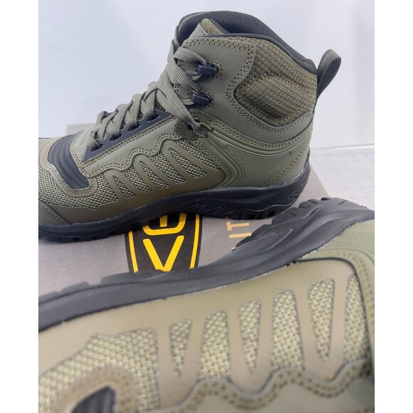 Men's KEEN Reno Mid KBF Carbon Fiber Toe WP Work Boots 11 Dark Olive/Black NEW - Picture 8 of 11